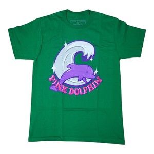 Pink Dolphin t-shirt green color/ short sleeve/ graphic tee